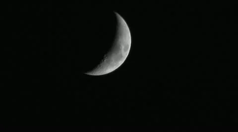 Waxing crescent moon Video stock 10891637