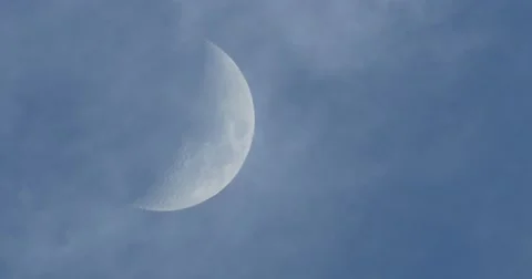 Waxing Crescent Moon shot from Cocoa Beach January 2016 Video stock 59145506