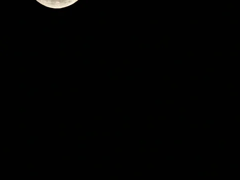 Waxing Crescent Moon. Twenty Three Percent Full. March Worm Moon. Video stock 73135619
