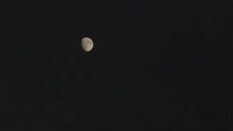 Waxing gibbous moon at night 库存影片 304373553