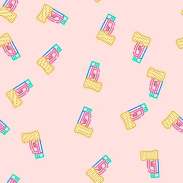Waxing kit snowboard vector seamless pattern Stock Illustration