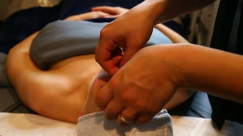 WAXING MIDDLE OF EYEBROWS Stock Footage 83495526