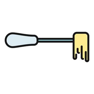 Waxing spatula applying liquid depilation wax vector icon Stock Illustration