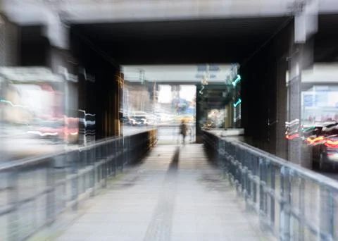 On the way alone to the subway Foto stock