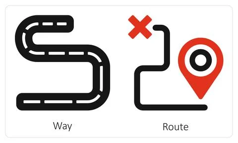 Way and Route Stock Illustration