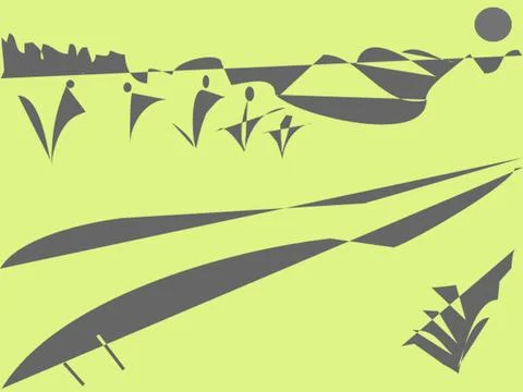 Way in away from town Stock Illustration