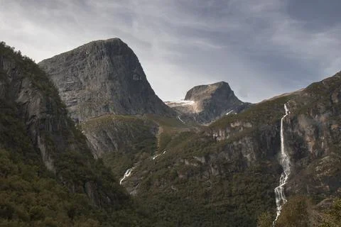 On the way to Briksdal glacier 스톡 사진