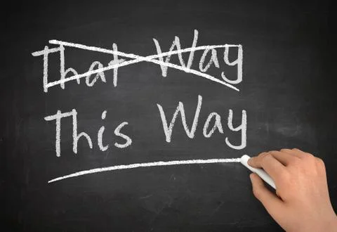 This way chalkboard write concept  3d illustration Stock Illustration