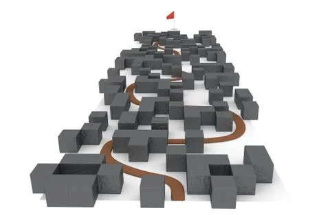 Way in complex labyrinth to  archive target Stock Illustration