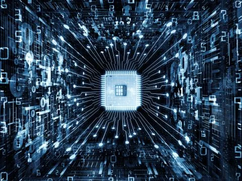 Way of Computer CPU Stock Illustration