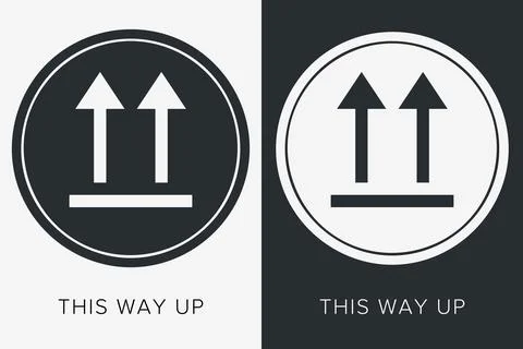 This Way Up. Correct Orientation Indicator. Packaging Symbol. Sign and Labe.. Stock Illustration