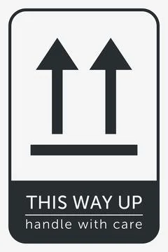 This Way Up. Correct Orientation Indicator. Packaging Symbol. Sign and Labe.. Stock Illustration