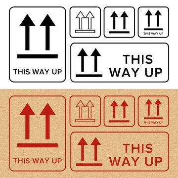 This Way Up. Correct Orientation Indicator. Packaging Symbol. Sign and Labe.. Stock Illustration