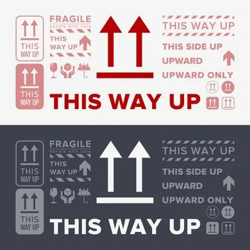 This Way Up. Correct Orientation Indicator. Packaging Symbol. Sign and Labe.. Stock Illustration