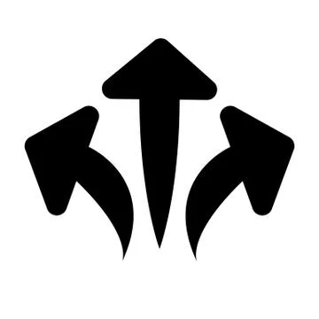 Way direction arrow, Wind direction Icon, road direction, road direction icon Stock Illustration