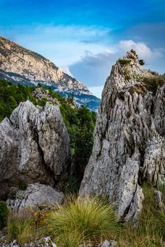 Way down from mountain Stock Photos