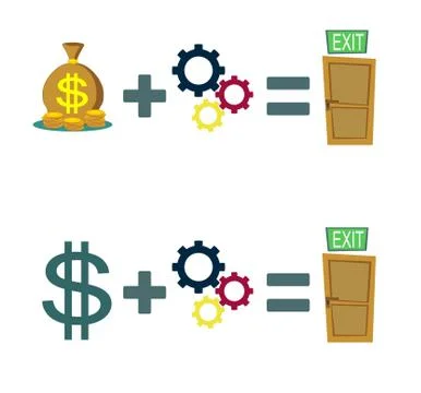 Way to exit concept. Set Stock Illustration