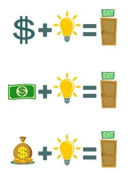 Way to exit . concept. set Stock Illustration