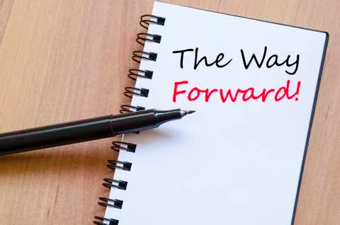 The way forward write on notebook Stock Photos