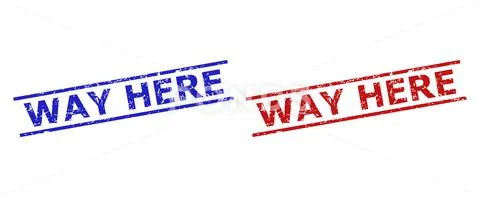 WAY HERE Watermarks with Scratched Texture and Parallel Lines: Graphic ...