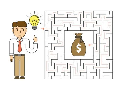 Way to money. 库存插图