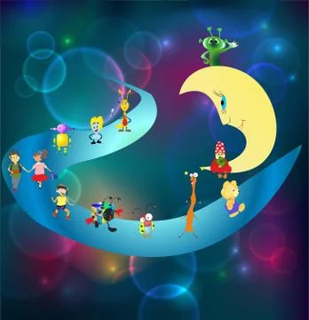 On the way to the Moon Stock Illustration