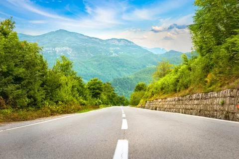 Way to mountains Foto stock