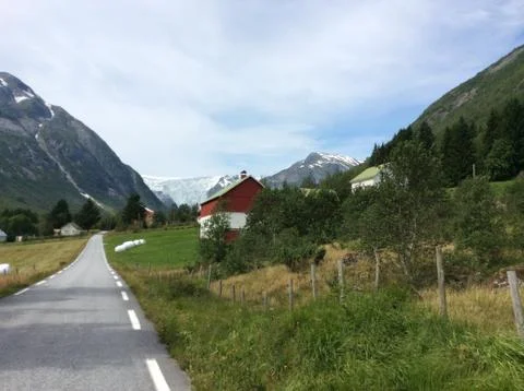 Way to the Nigardsbreen Stock Photos