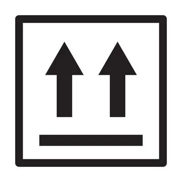 This way up package sticker icon vector. Upward packaging logo sign for graph Stock-Illustration