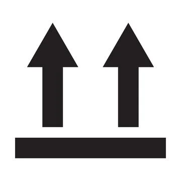 This way up package sticker icon vector. Upward packaging logo sign for graph Stock Illustration