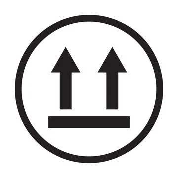 This way up package sticker icon vector. Upward packaging logo sign for graph Illustrazione stock