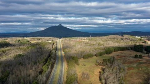 On the way to Pilot Mountain Stock Footage 122590020