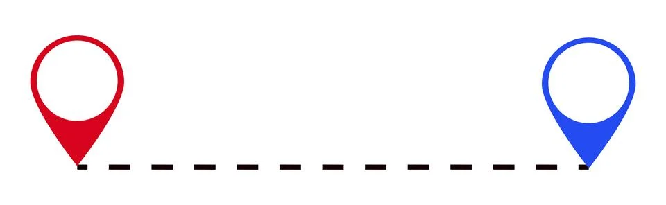 Way from point a to point b template Stock Illustration