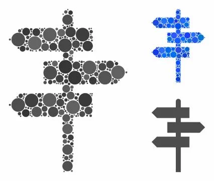 Way pointer Composition Icon of Circles Stock Illustration