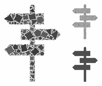 Way pointer Composition Icon of Raggy Elements 스톡 일러스트