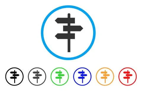 Way Pointer Rounded Icon Stock Illustration
