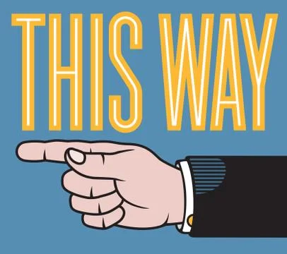 This way pointing hand vector Stock Illustration