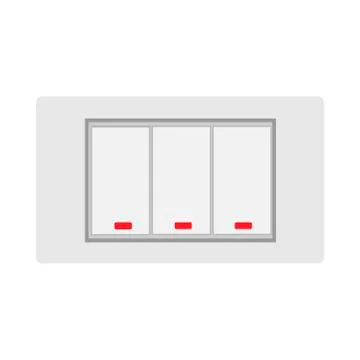 Way rocker light switch technolog home equipment flat vector icon Stock Illustration