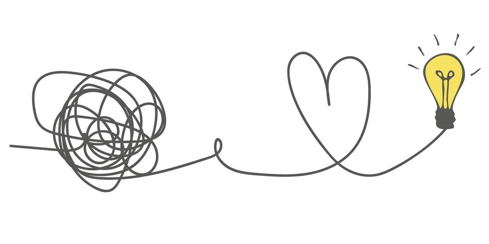 The way to solve a complex idea, mentoring. The concept of confusion turning Ilustración de archivo