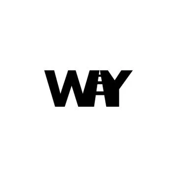 Way street text logo vector Stock Illustration