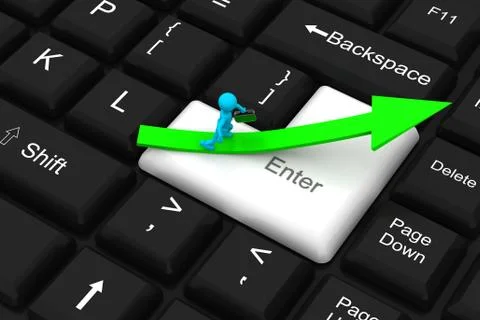 Way to success on enter key Illustrazione stock