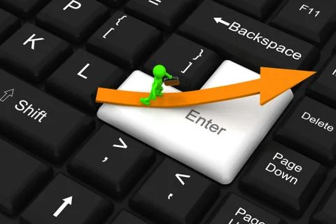 Way to success on enter key Stock Illustration