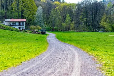 Way through the landscape 库存照片