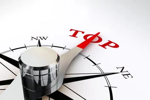 Way to the top indicated by compass Stock Illustration