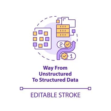 Way from unstructured to structured data concept icon イラスト素材