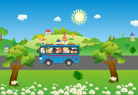 On the way to vacation Stock Illustration