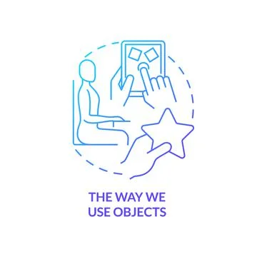 The way we use objects blue gradient concept icon Stock Illustration