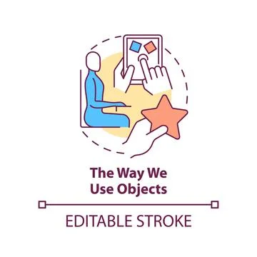 The way we use objects concept icon Stock Illustration