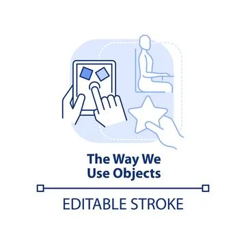 The way we use objects light blue concept icon Stock Illustration