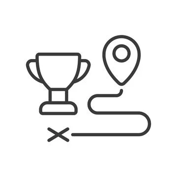 Way to Win, in line design, green. Success, achievement, victory, goal, strategy イラスト素材